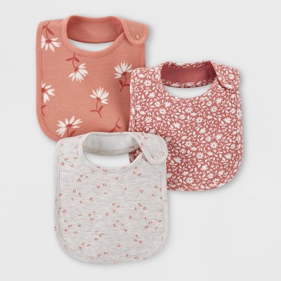 Carter's Just One You® Baby 3pk Floral Fashion Bib - Orange/Pink