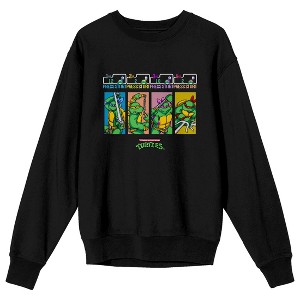 Teenage Mutant Ninja Turtles Player Selection Men's Black Long Sleeve Sweatshirt - 1 of 1