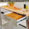 Seville Classics Stainless Steel Work Center Island Table Kitchen Cart with Wood Top - 2 of 4