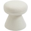 Meridian Furniture,Drum Faux Shearling Teddy Fabric Ottoman/Stool - 3 of 4