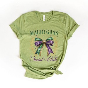 Simply Sage Market Women's Coquette Mardi Gras Social Club Short Sleeve Graphic Tee - 1 of 4