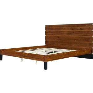 Streamdale Mid-Century Modern Solid Wood King Bed with Six-Piece Headboard - 1 of 4