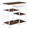 PDTEND Rustic Brown 3-Tier Industrial Kitchen Baker’s Rack - Utility Storage Cart & Workstation Shelf - 2 of 4
