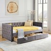 Sofa bed with drawers, modern velvet upholstered sofa bed with button tufted sofa bed frame with double drawers, bedroom living room furniture - 2 of 4