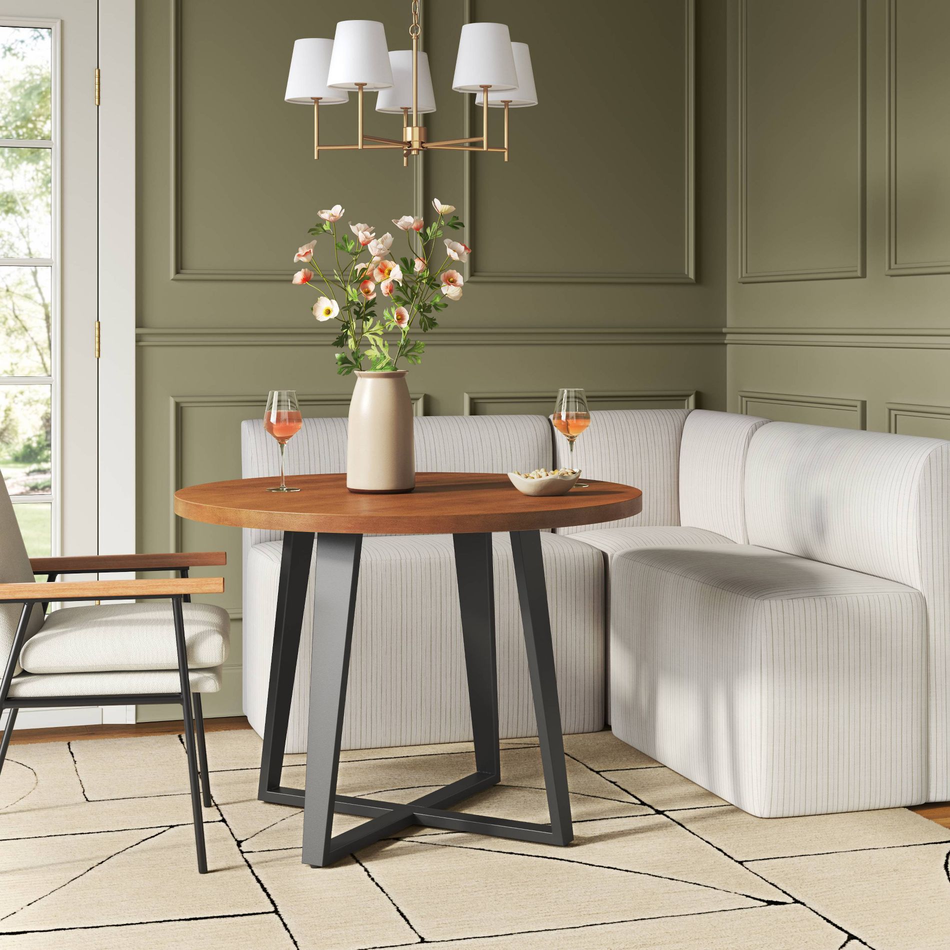 38" Cora Dining Banquette in Pinstripe Glacier - Threshold™