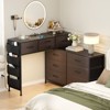 WOWLIVE Dresser for Bedroom with Charging Station and LED Light, Rotatable Vanity Desk with Fabric Drawers and Side Pockets, HD041 - 2 of 4