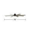 70" Possini Euro Design Defender Industrial Rustic Indoor Outdoor Ceiling Fan Remote Matte Black Weathered Oak Damp Rated Patio - 4 of 4