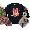 Simply Sage Market Women's Graphic Sweatshirt Coquette Cowgirl Christmas Boots - 3 of 4