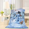 Lomsoe Winter Wonderland Christmas Snowman Print Flannel Blanket - All Seasons Soft and Warm Throw Blanket for Bed, Napping, Camping, Travel, Office - 3 of 4