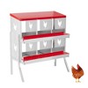 6/8/10 Compartment Galvanized Chicken Nesting Box - Metal Laying Box with Legs for Hens - 2 of 4