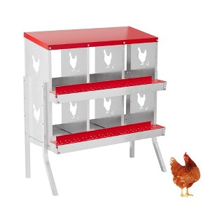 Chicken Nesting Box, Steel Roll Out Egg Collection with Vented Design, Rustproof Laying Box - 1 of 4