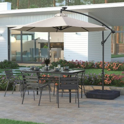 Heavy Duty Black Plastic Offset Umbrella Base with Wheels
