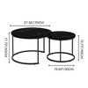 NicBex Nesting Round Coffee Table Set,2-Piece Circular End Table with Marble Pattern Top,Metal Frame Side Tables for Living Room,Office - 3 of 4