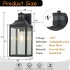 ALOADECOR 1 Light Farmhouse Outdoor Wall Lantern wiht Motion Sensor in Matte Black with Clear Glass for Porch Courtyard (2 Pack) - 3 of 4