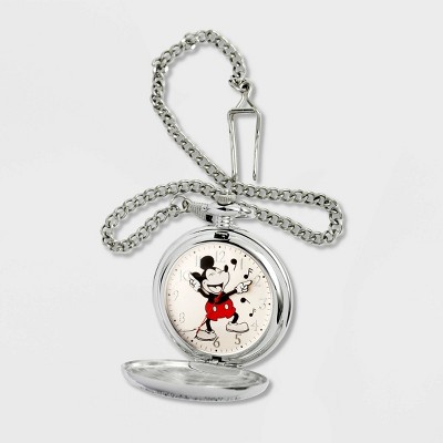 Men's Disney Mickey Mouse Pocket Watch - Silver