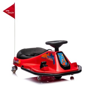 24V Kids Electric Drift Kart, 2-Speed Ride On Car w/360° Spins, Music, Lights, Flags, 5MPH, for Ages 3+ - 1 of 4