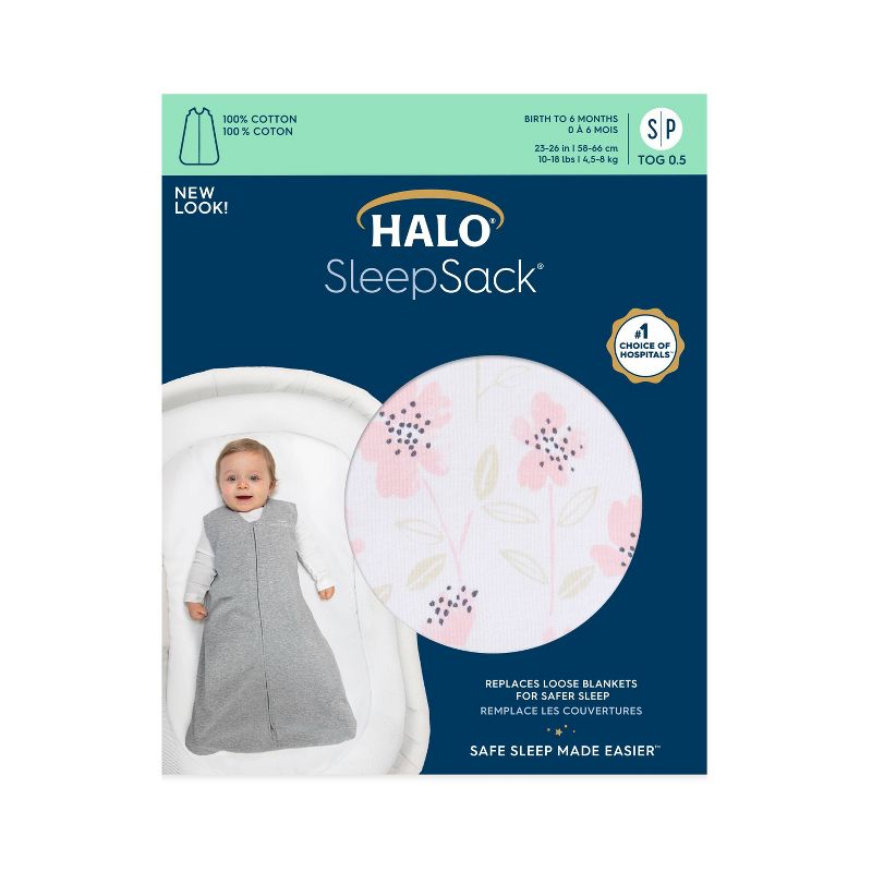 HALO Innovations SleepSack 100% Cotton Wearable Blanket - Girl, 4 of 9
