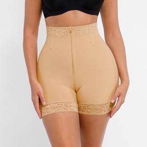 Feelingirl Women's Front Zipper Butt Lifter Tummy Control Shapewear Shorts Black S - 1 of 1