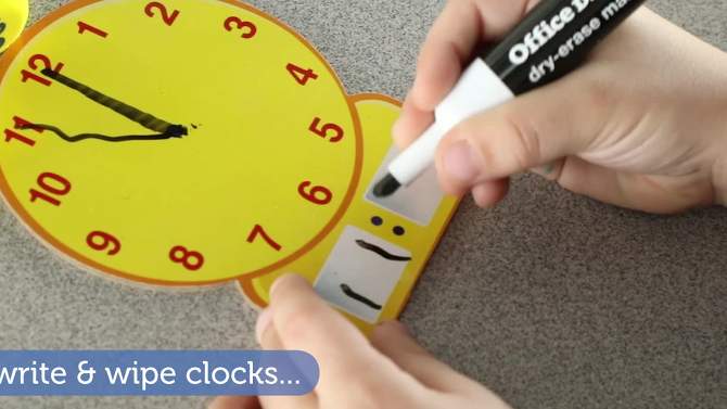Learning Resources About Time! Group Activity Set, Classroom Set, 6 Write & Wipe Clocks, 2 of 8, play video