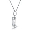 Guili Sterling Silver White Gold Plated Pear Shape CZ Pendant Necklace in White, Green, Pink, Red, or Blue, Graceful & Timeless to Complete Your Look. - 3 of 4