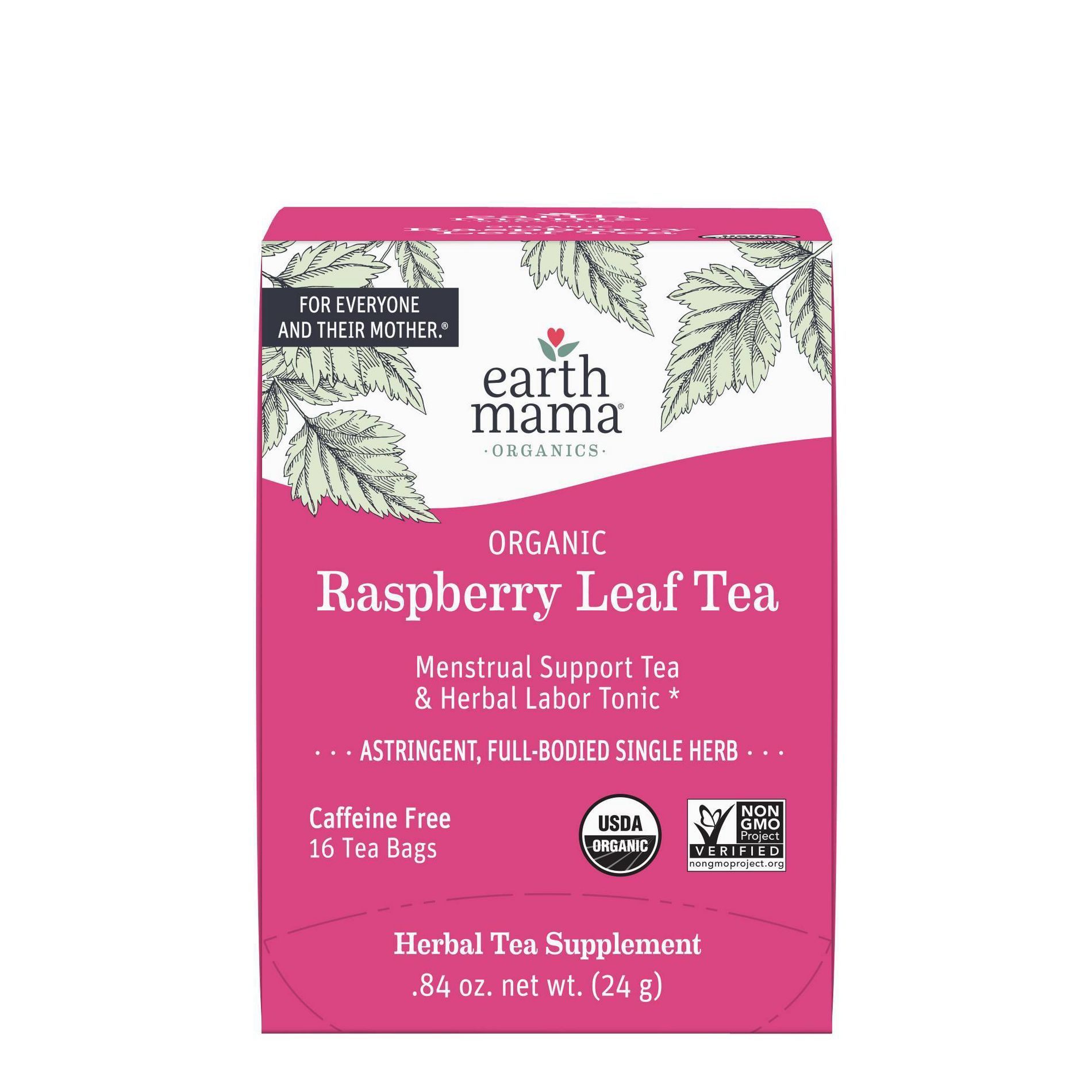 Earth Mama Organic Raspberry Leaf Tea for Labor Prep and Menstrual Support - 0.84oz/16ct