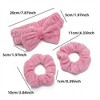 Anna-Kaci Plush Bow Spa Headband and Wristband Set for Face Washing and Skincare - Pink - 3 of 4