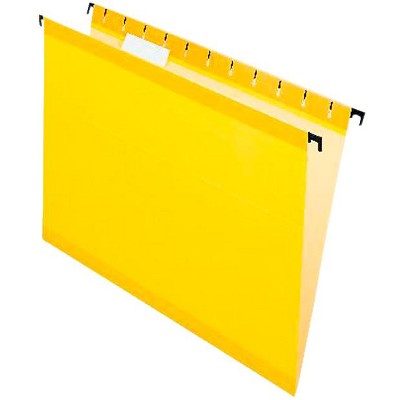 Pendaflex SureHook Polylaminate 1/5 Cut Hanging File Folder, Letter, Yellow, pk of 20