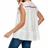 Women's Floral Embroidered Ruffle Top - SEE AND BE SEEN - 3 of 4