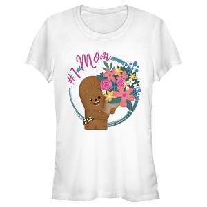 Juniors Womens Star Wars Mother's Day Chewbacca #1 Mom T-Shirt - 1 of 4