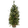 Nearly Natural 3-ft Christmas Tree with Clear Lights Berries & Burlap Bag - 2 of 3