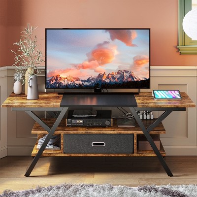 Bestier 55" TV Stand with LED Light Gaming Entertainment Center for TVs up to 65