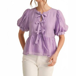 Women's Miller Puff Sleeve Bow Top - Jodifl - 1 of 4