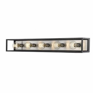 Kube 5-Light Vanity Fixture - Modern Steel Design for Bathroom or Powder Room - 1 of 3
