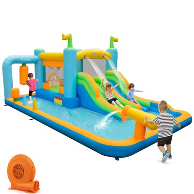 Infans Inflatable Water Slide Giant Kids Bounce House Park Splash Pool with 750W Blower
