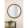 TUYOHW 20x20 Inch Wall Mount Bathroom Mirror,Modern Round Wall Mount Vanity Mirror with Wooden Frame for Bathroom,Bedroom - 2 of 4