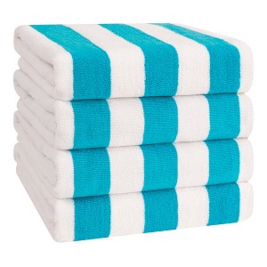 American Soft Linen Turkish Beach Towel, 100% Cotton Cabana Striped Beach Towel, 30 in by 60 in Soft Absorbent Beach Pool Towel - 1 of 4
