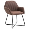 vidaXL Dining Chairs 2 pcs Brown Fabric - 2 of 4