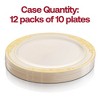 Smarty Had A Party 10.25" Ivory with Gold Harmony Rim Plastic Dinner Plates (120 plates) - 4 of 4