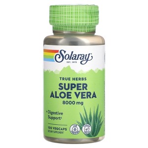 Solaray True Herbs Super Aloe Vera, 8,000 mg, 100 VegCaps - 1 of 2