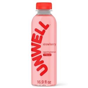 Unwell Strawberry Hydration Electrolyte Drink for Rapid Hydration + Focus - 16.9 fl oz Bottle - 1 of 4