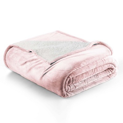 Velvet Plush Blanket with Faux Shearling Reverse - Great Bay Home