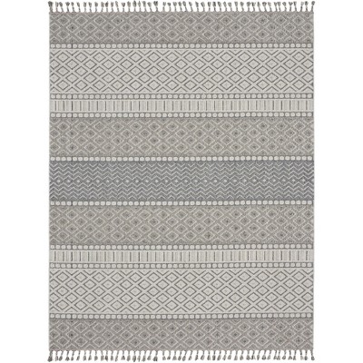 Nourison Elwood Modern Geometric Indoor Tassel Fringe Area Rug
