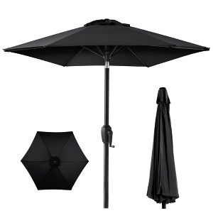 Best Choice Products 7.5ft Heavy-Duty Outdoor Market Patio Umbrella w/ Push Button Tilt, Easy Crank - 1 of 4
