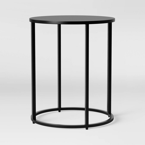 Glasgow Round Metal End Table Black Project 62