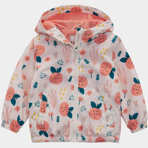 Куртка Rokka&Rolla Fleece Lined Full Zip Windbreaker Rain Jacket-Cream, size 3T для девочек-малышей, цвет: Кремовый