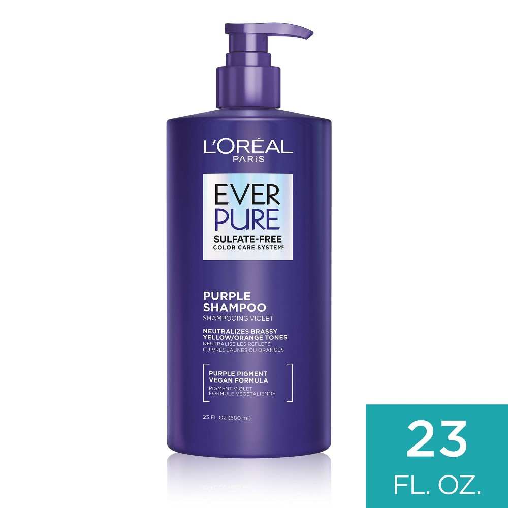 Photos - Hair Product LOreal L'Oreal Paris EverPure Sulfate Free Purple Shampoo - 23 fl oz 