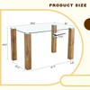 VYNXARIA 49.6'' x 30'' Transparent Tempered Glass Dining Table with Walnut/Wood  MDF Legs - Simple & Elegant Design - 2 of 4