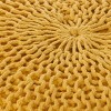 GlasFlength Ottomans and Benches Knitted Cotton Round Pouf Compact with Textured Simple Fashion Elegant Design for Modern Living, Yellow, 20"*20"*14" - 4 of 4