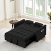 Sofa Bed Couch, Convertible Sofa Bed With Pillows, 3-angle Adjustable Backrest, 2 Wide Wristbands, 2 Side Pockets, Solid Wood Frame Lounge Chaise - 3 of 4