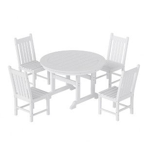 WestinTrends 5 Piece Outdoor Patio Dining Set Outdoor Round Table and Chair Set - 1 of 2